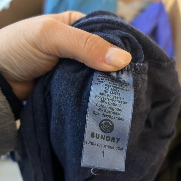 Sundry Navy Blue Knotted T-Shirt Dress - Picture 4 of 5